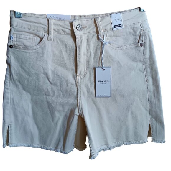 Judy Blue Pants - NWT Women's Medium Shorts Judy Blue High Waist Denim Ivory Cutoff Stretch